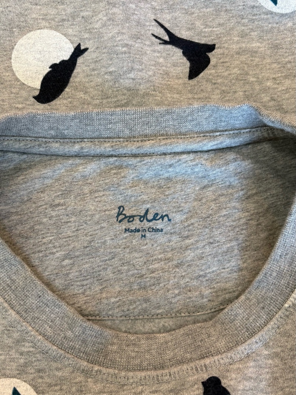 Boden Grey Sweatshirt with Bird Print - Picture 4 of 7